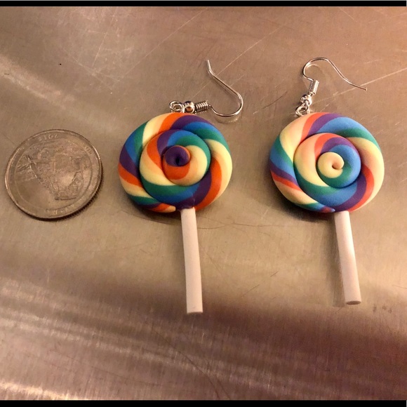 NWT - Colorful Lollipop on a stick Earrings - Picture 4 of 4